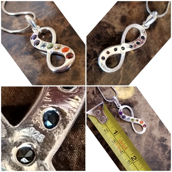 Genuine Gems Healing Infinity Chakra Pendant 1.5" - Picture 4 of 4